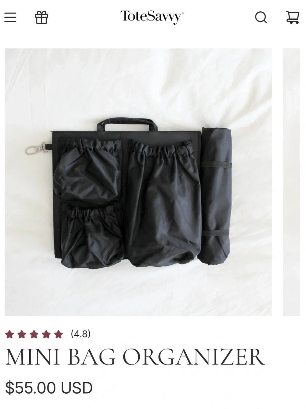 Totesavvy mini bag organizer